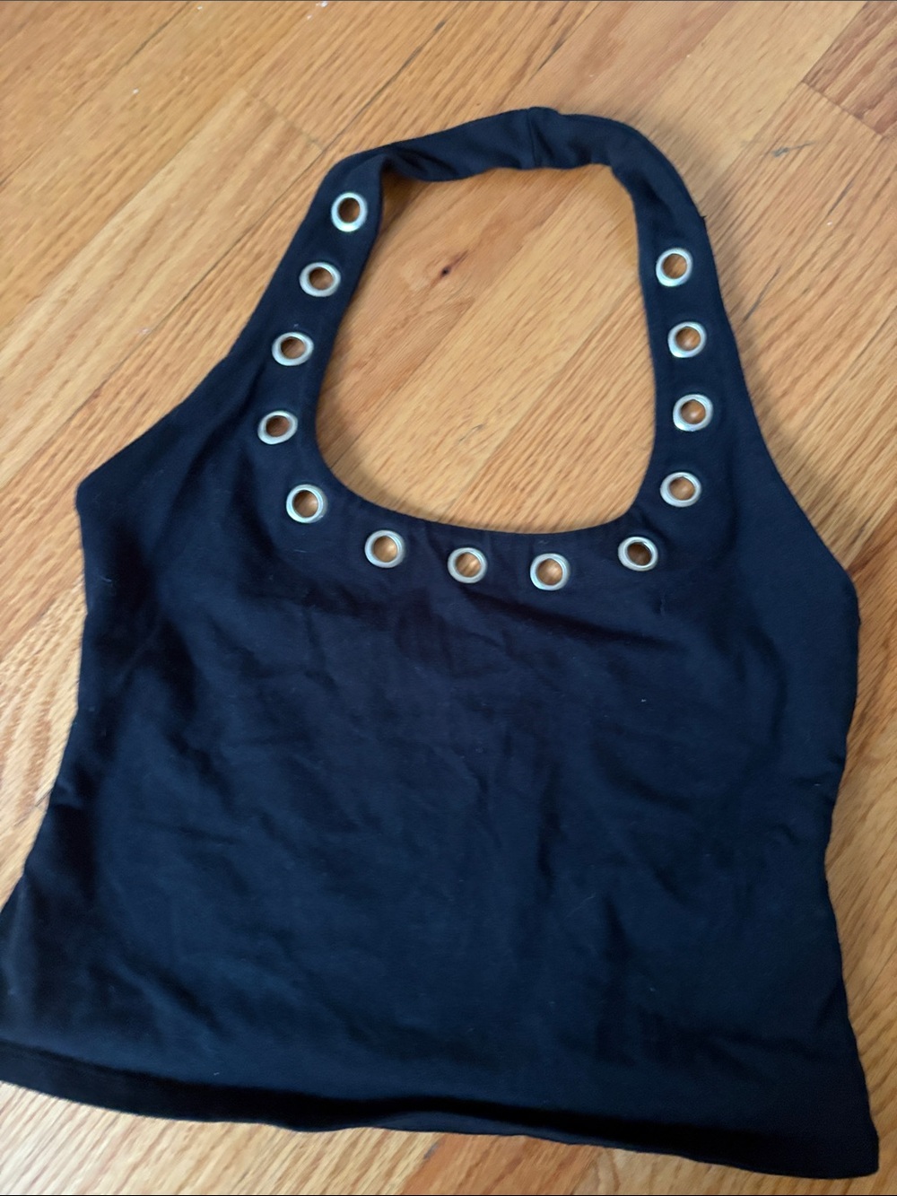 Reformation - Black Halter Tank Top with Grommet Detail - Women